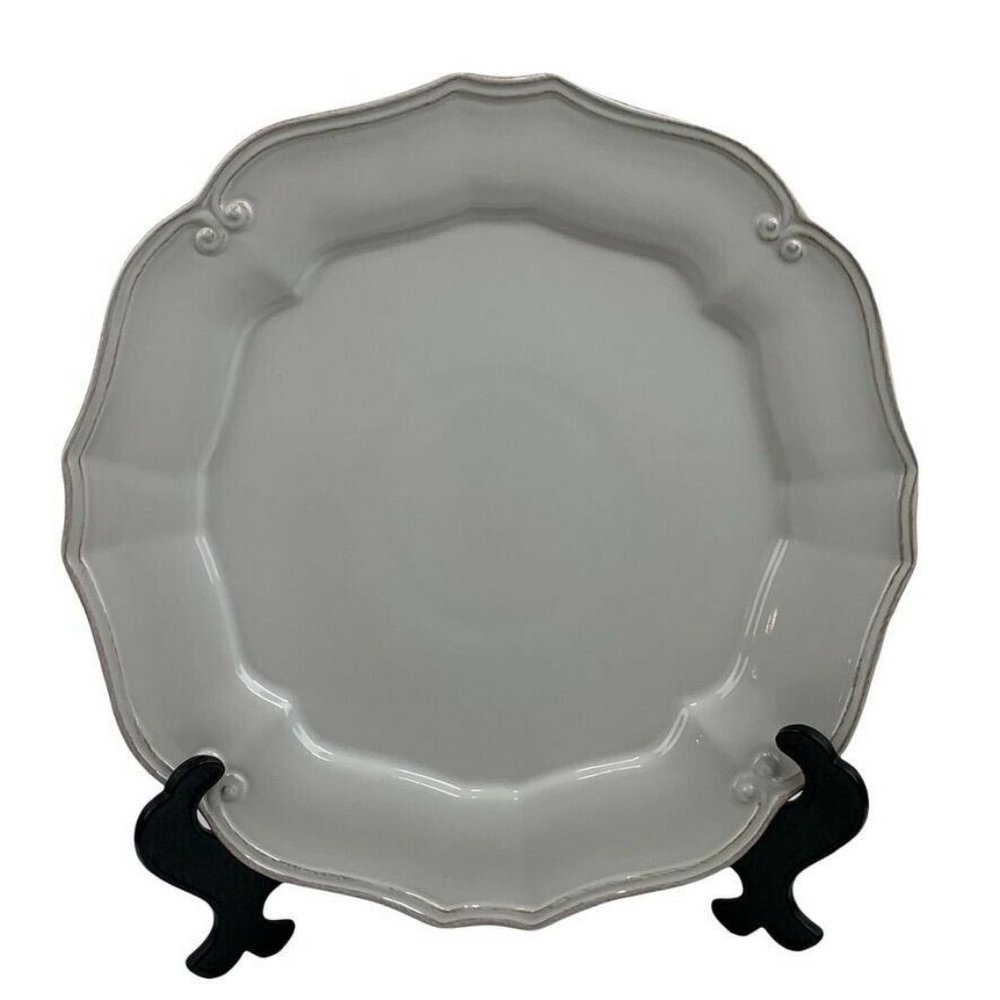 Pinzon Off-White Chop Plate Platter Scalloped Edge Serving Plate 13.5" Portugal